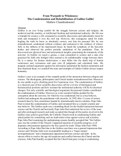 The Condemnation and Rehabilitation of Galileo