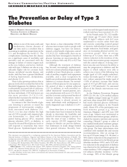 The Prevention or Delay of Type 2 Diabetes