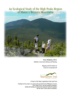 An Ecological Study of the High Peaks Region of Maine`s Western