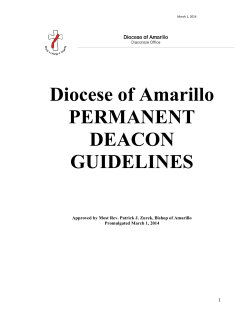 Diocese of Amarillo PERMANENT DEACON GUIDELINES