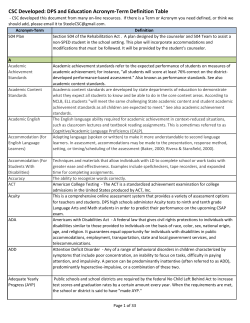 DPS and Education Acronym-Term
