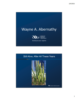 Priority and Outlook for Regulatory Relief, Wayne Abernathy, ABA