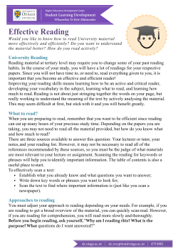 Effective Reading - University of Otago