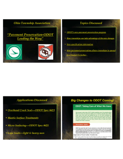 Road Preservation - ODOT Leading the Way