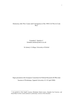 Democracy after War: Causes and Consequences of the 1948 Civil