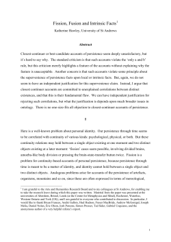 Fission, Fusion and Intrinsic Facts