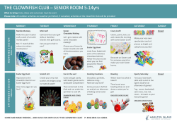 THE CLOWNFISH CLUB &ndash; SENIOR ROOM 5-14yrs
