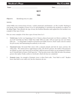 The Crucible - Activity Pack