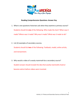 Reading Comprehension Questions: Answer Key 1. What is one