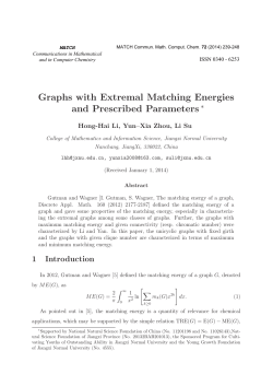 H. H. Li, Y. X. Zhou, L. Su: Graphs with Extremal Matching Energies