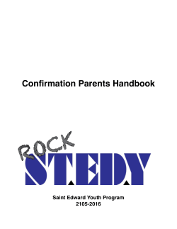 Confirmation Parents Handbook - Saint Edward Catholic Church