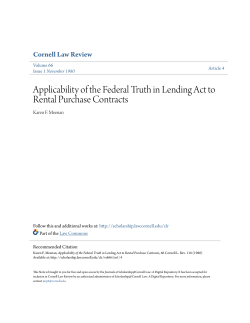 Applicability of the Federal Truth in Lending Act to Rental Purchase