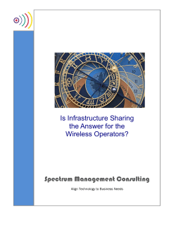 Is Infrastructure Sharing the Answer for the Wireless Operators