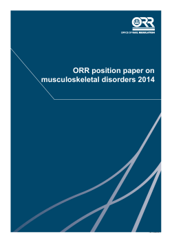 Musculoskeletal disorders position paper