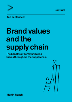 Ten Sentences: Brand values and the supply chain