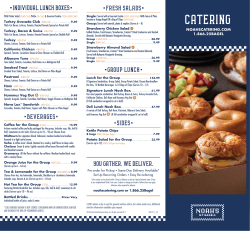 Printable Menu - Noah`s Catering
