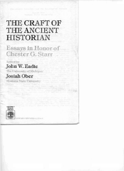 THE CRAFT OF .A.~ ANCIENT -- TORIAN