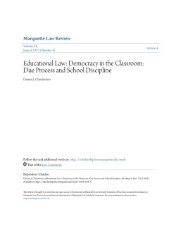 Educational Law: Democracy in the Classroom: Due Process and