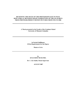 REVIEWING THE IMAGE OF THE PHOTOJOURNALIST IN FILM