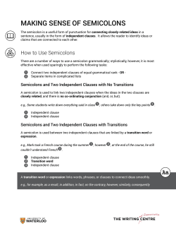 Making Sense of Semicolons