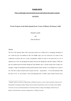Private Property in the Dutch-Spanish Peace Treaty of Munster (30