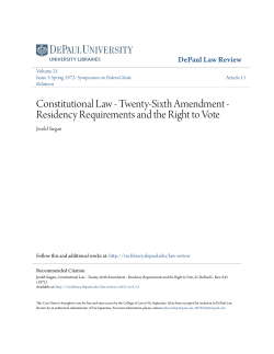 Constitutional Law - Twenty-Sixth Amendment