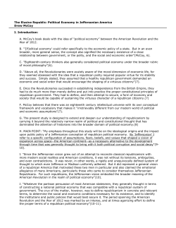 The Elusive Republic: Political Economy in Jeffersonian America