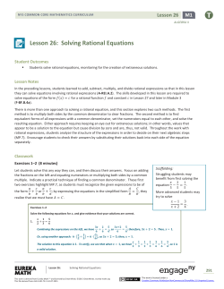 Algebra II Module 1, Topic C, Lesson 26: Teacher Version