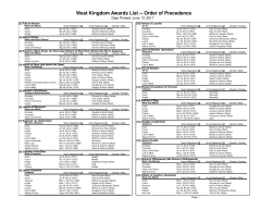 Order of Precedence - West Kingdom Heralds Website