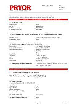 1.1 Product identifier 1.2 Relevant identified uses of the substance