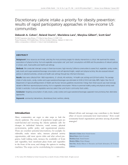 Discretionary calorie intake a priority for obesity