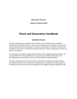 Thesis and Dissertation Handbook