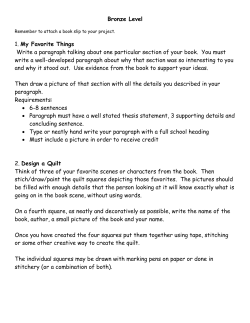 Bronze Level 1. My Favorite Things Write a paragraph talking about