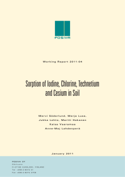 Sorption of Iodine, Chlorine, Technetium and Cesium in Soil