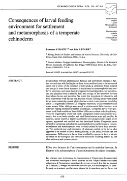 Consequences of larval feeding environment for
