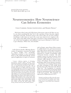 Neuroeconomics: How Neuroscience Can Inform Economics