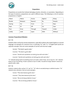 Using prepositions