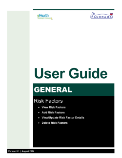 Panorama Add Risk Factors