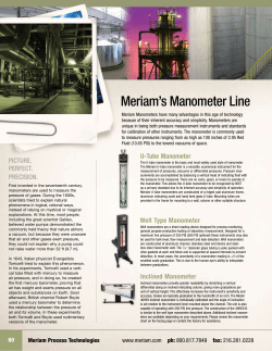 Meriam`s Manometer Line
