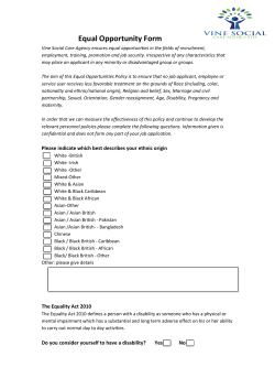 Equal Opportunity Form - Vine Social Care Agency