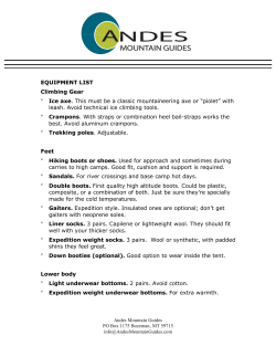 Andes Equipment lsit - Andes Mountain Guides