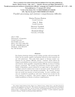 Parallel processing and sentence comprehension difficulty