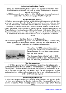 Understanding Manifest Destiny