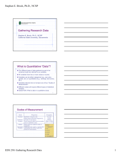 Gathering Research Data What is Quantitative &ldquo;Data&rdquo;?