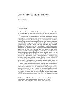 Laws of Physics and the Universe