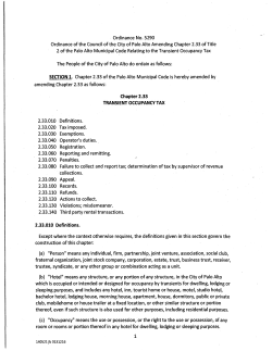 Chapter 2.33 TRANSIENT OCCUPANCY TAX