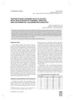 TESTING PHASE CHANGES IN Al-Si ALLOYS WITH APPLICATION