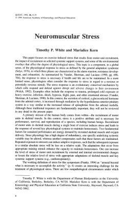Neuromuscular Stress - National Academy of Kinesiology