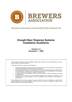 Draught Beer Dispense Systems Installation Guidelines