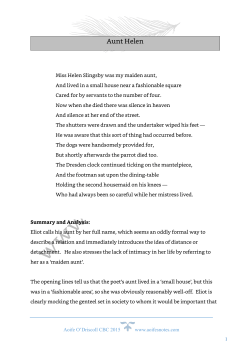 Aunt Helen - Aoife`s Notes